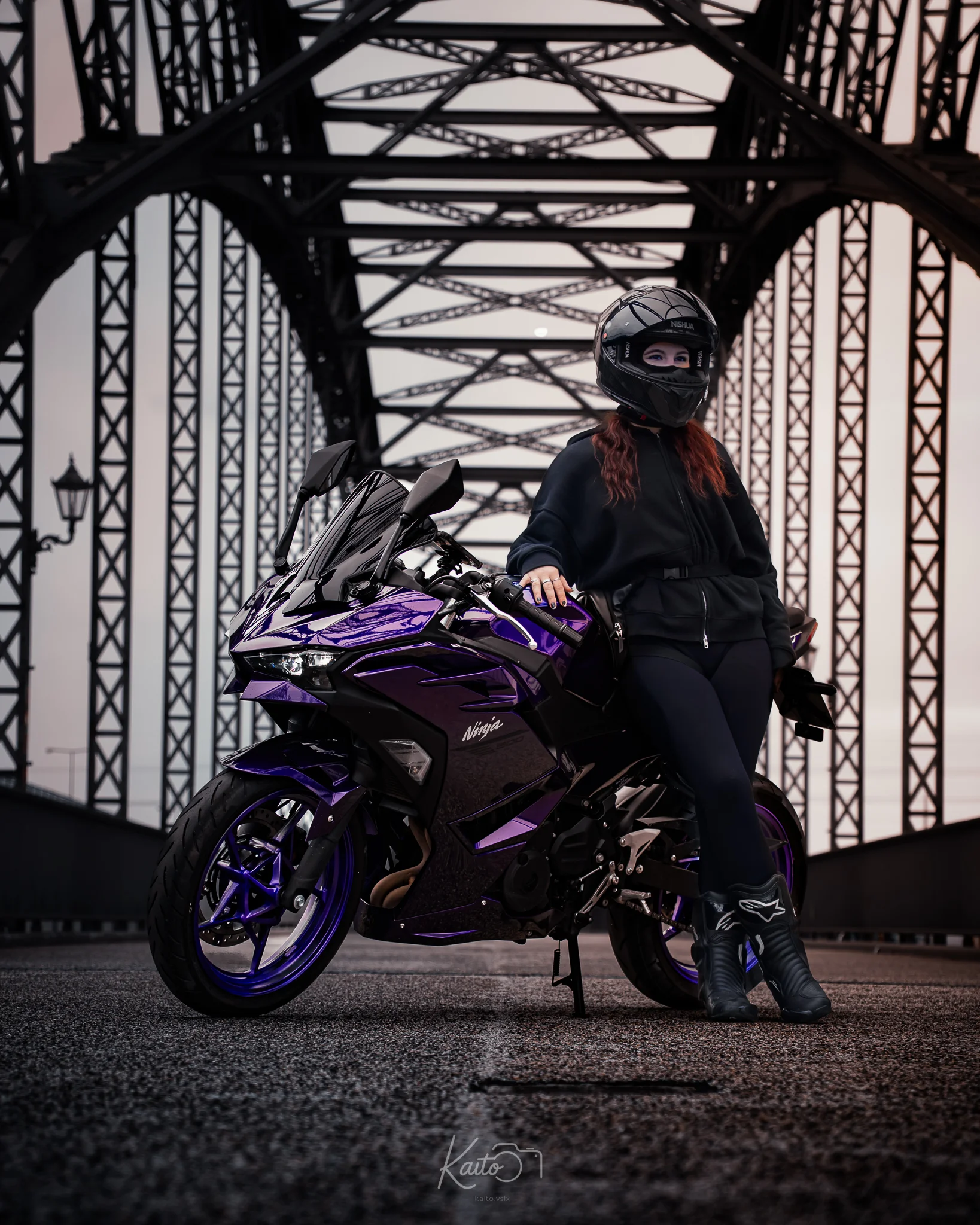 Kawasaki Ninja 500 — Alte Harburger Elbbrücke - Hamburg
